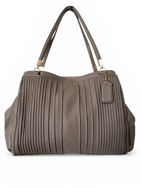 Coach Handbags - Coach Madison Cafe Carryall Shoulder Bag -Pintuck, Pleated Leather- Grey Birch